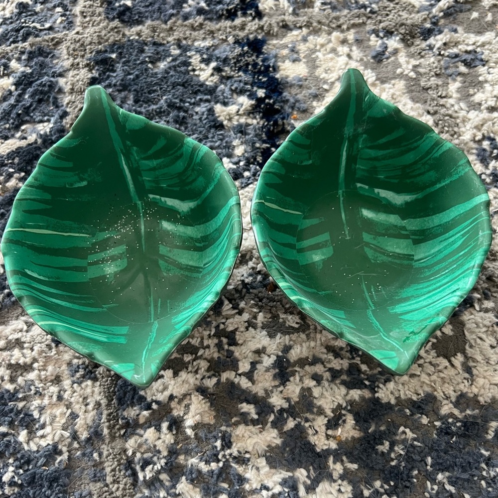 Opal House Green Palm Leaf Snack Bowls